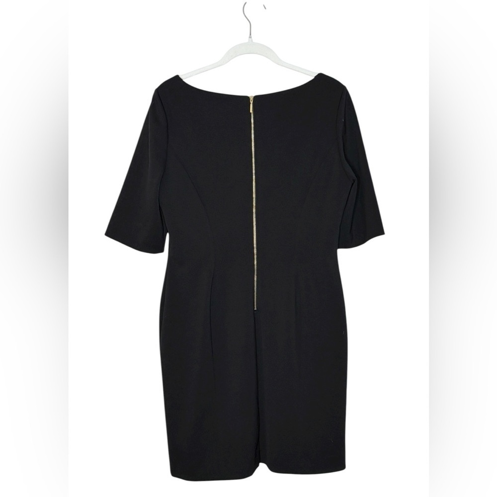 Tahari Arthur S Levine Petite Black Ponte Stretch Mini Dress 12P - Picture 5 of 5